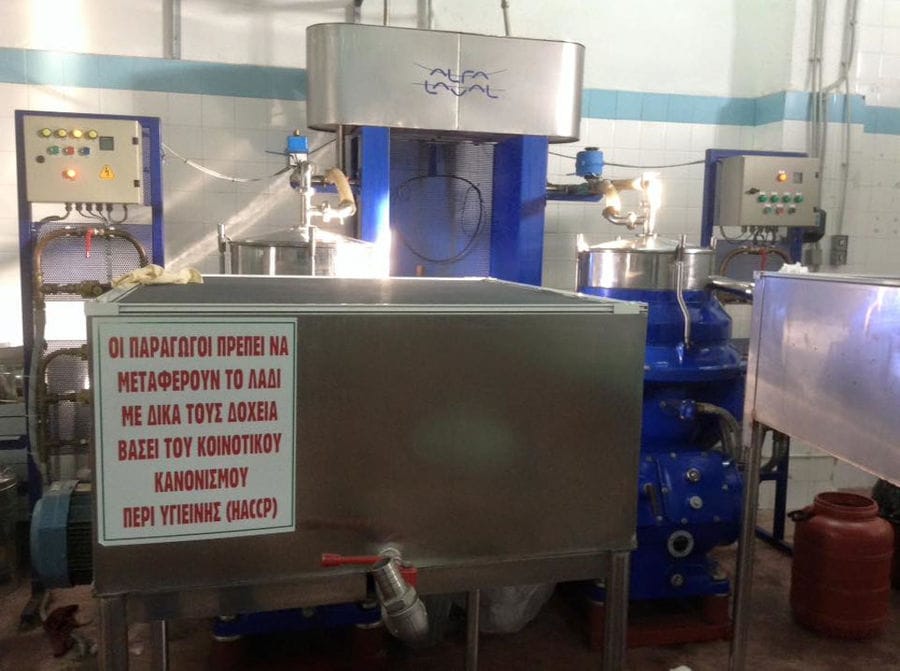 Konstas Olive Tours olive oil plant with machines and equipment